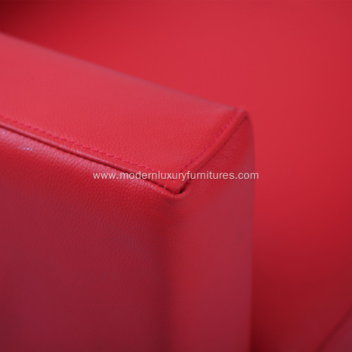 Red Genuine Leather Sofa Chair